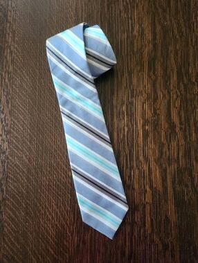 Vintage Bergamo New York Blue Aqua 70's Necktie EUC $18